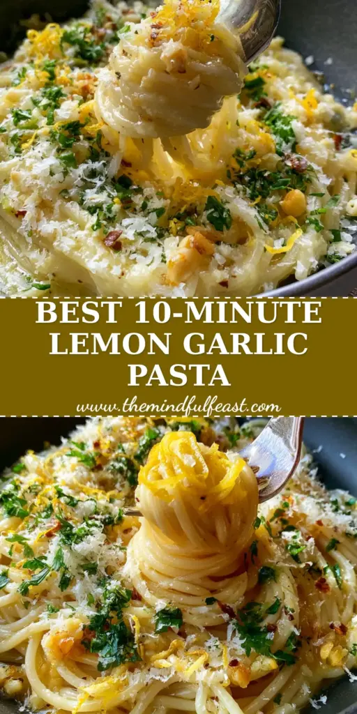 Lemon Garlic Pasta Sauce: The Ultimate 15-Minute Emulsified Butter Recipe 4 A close-up vertical shot of lemon garlic pasta sauce on spaghetti in a charcoal bowl with a silver fork lifting a glossy twirl.