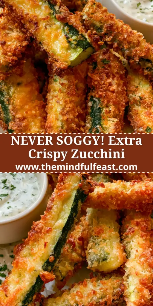 A pile of golden-brown Baked Parmesan Zucchini Fries on crumpled parchment paper with a bowl of dill ranch sauce.