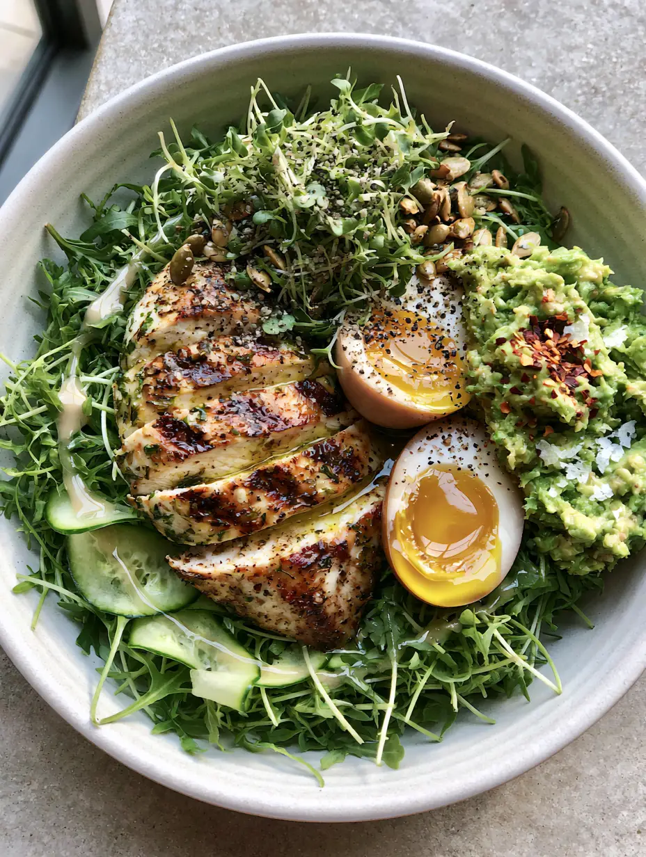 Close up of sliced seared lemon-herb chicken breast with golden grill marks and glistening juices. (Light dinner ideas)