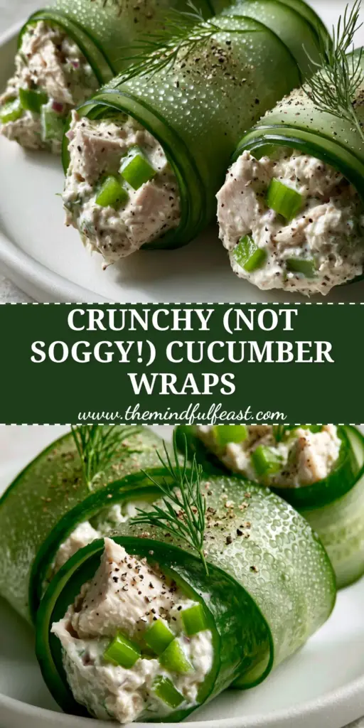 Chicken Salad Cucumber Roll Ups: The Ultimate High-Protein, Low-Carb Lunch 3 Three Chicken salad cucumber roll ups arranged neatly on a white plate with dill garnish and cracked black pepper.