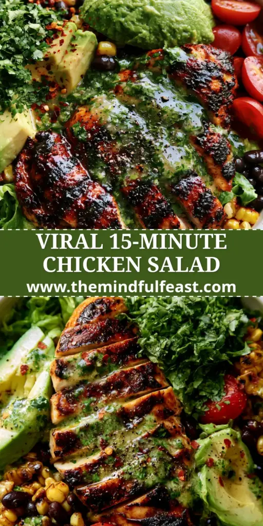 Honey Lime Chicken Avocado Salad with Charred Corn and Cilantro Vinaigrette 4 A top-down flat lay of a Honey Lime Chicken Avocado Salad in a white bowl with seared chicken, avocado, and charred corn.
