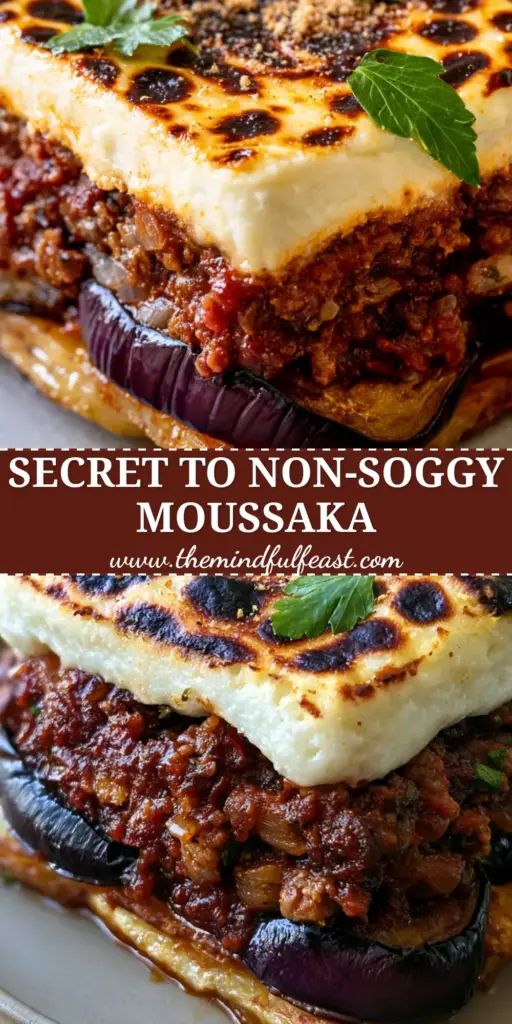 Greek Moussaka: The Ultimate Guide to a Perfectly Layered Mediterranean Classic 4 A perfect square slice of Greek Moussaka showing layered potatoes, charred eggplant, and a thick bechamel topping on a matte plate.