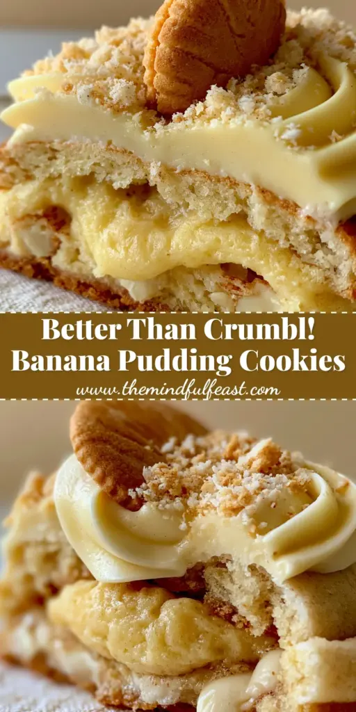 Banana Pudding Cookies: The Ultimate Soft-Baked Gourmet Recipe 3 A stack of thick, soft-baked banana pudding cookies topped with pale yellow frosting and a Nilla wafer. (banana pudding cookies)