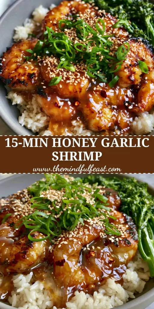 A handheld smartphone photo of a modern shallow matte grey ceramic bowl featuring a bed of fluffy jasmine rice topped with seared jumbo shrimp in a glossy amber honey garlic glaze and steamed broccolini. (Shrimp Rice Bowl)