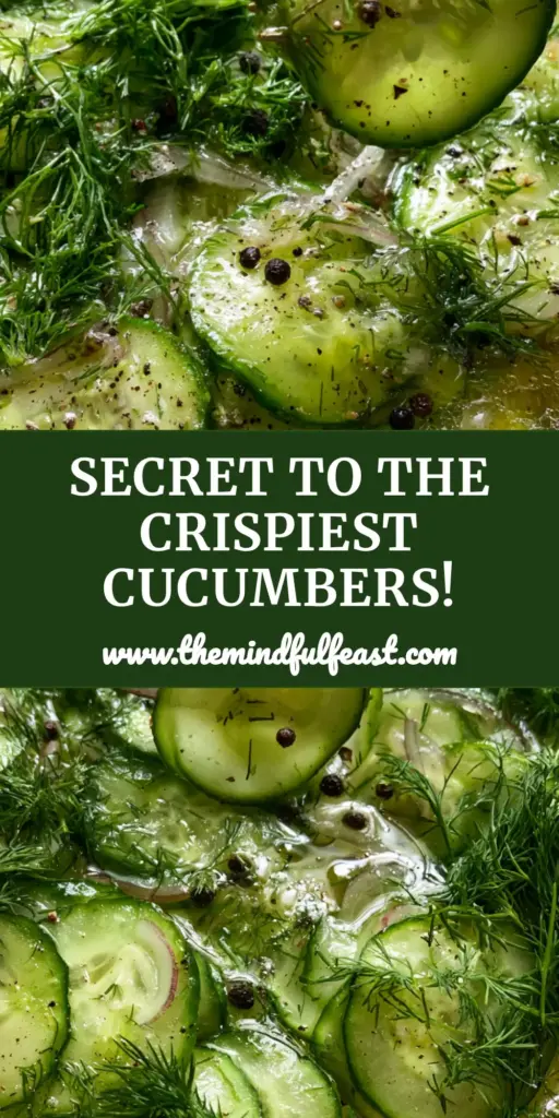Cucumbers and Onions in Vinegar: The Ultimate Crisp Summer Salad 4 A refreshing bowl of cucumbers and onions in vinegar with fresh dill and cracked peppercorns.