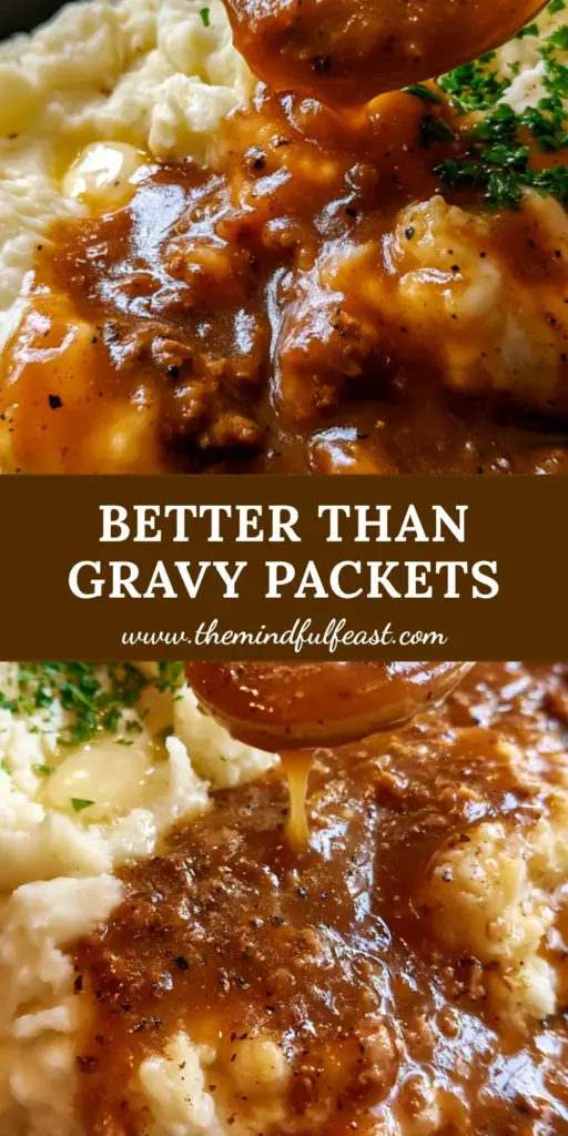 Beef Gravy Dinner with Cloud-Like Whipped Yukon Gold Mashed Potatoes 4 A towering pile of whipped Yukon Gold mashed potatoes topped with glossy mahogany ground beef gravy in a charcoal bowl. (beef gravy dinner)