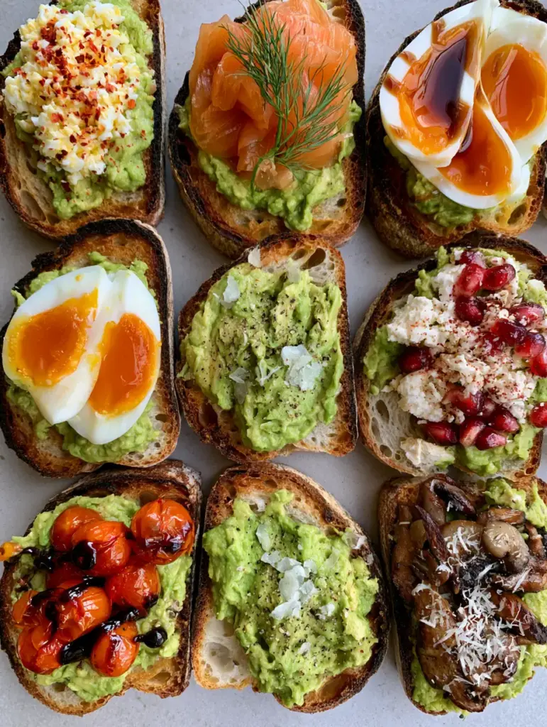 Avocado Toast Ideas: 10 Gourmet Ways to Elevate Your Sourdough 1 Artisanal avocado toast ideas with blistered cherry tomatoes, balsamic glaze, and jammy soft-boiled eggs.