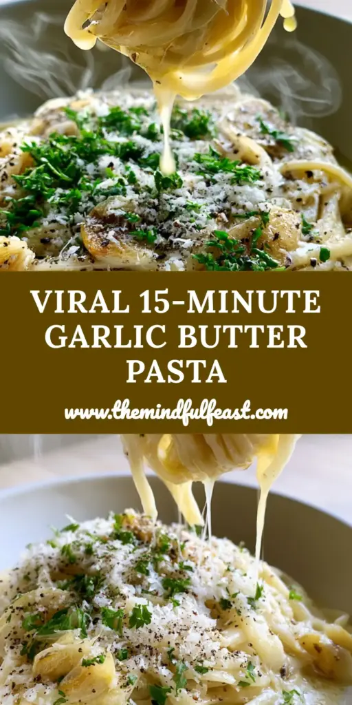 Garlic Butter Pasta: The Ultimate Guide to a Glossy Golden Emulsion 4 A swirl of linguine held by a fork, dripping with glossy Garlic Butter Pasta sauce and topped with parsley and parmesan.