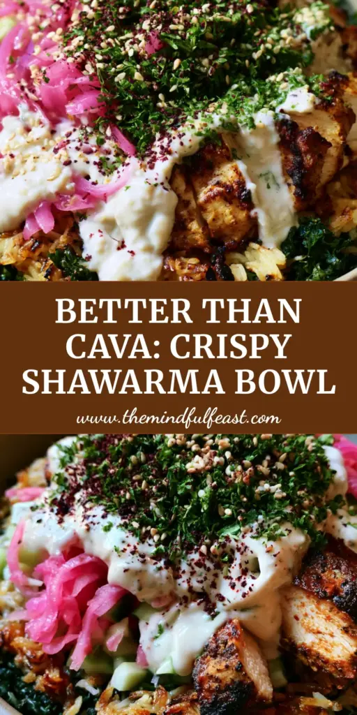 Chicken shawarma crispy rice salad with Garlic Tahini Drizzle 4 A close-up shot of a Chicken shawarma crispy rice salad featuring seared chicken, charred rice, and creamy tahini drizzle. (Chicken shawarma crispy rice salad)