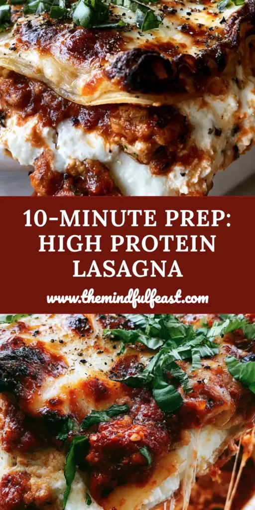A thick slice of Quick & Easy Lasagna with a massive cheese pull being lifted from a white ceramic dish.