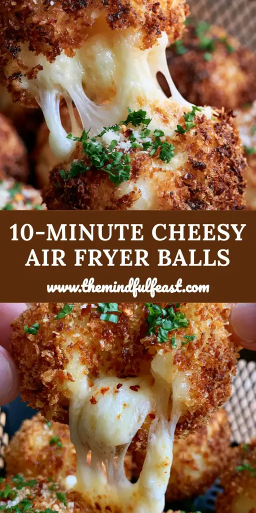 Potato Balls Recipe: The Ultimate Crispy Air Fried Mozzarella Cheese Pull 4 A close-up of golden-brown air-fried potato balls with a thick mozzarella cheese pull, garnished with parsley and chili flakes. (potato balls recipe)