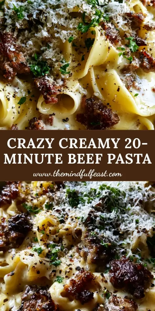 Beef and Garlic Butter Pasta: The Ultimate 30-Minute Creamy Ribbons Recipe 4 A close-up handheld photo of creamy Beef and Garlic Butter Pasta in a rustic bowl with glossy ribbons and caramelized beef crumbles.