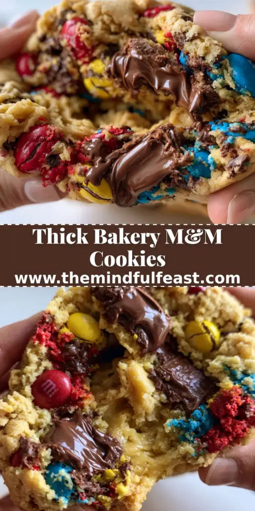 soft m&m chocolate chip cookies: The Ultimate Giant Bakery-Style Recipe 4 A giant, thick soft m&m chocolate chip cookie being pulled apart to reveal a gooey, underbaked golden center with melted chocolate chunks.