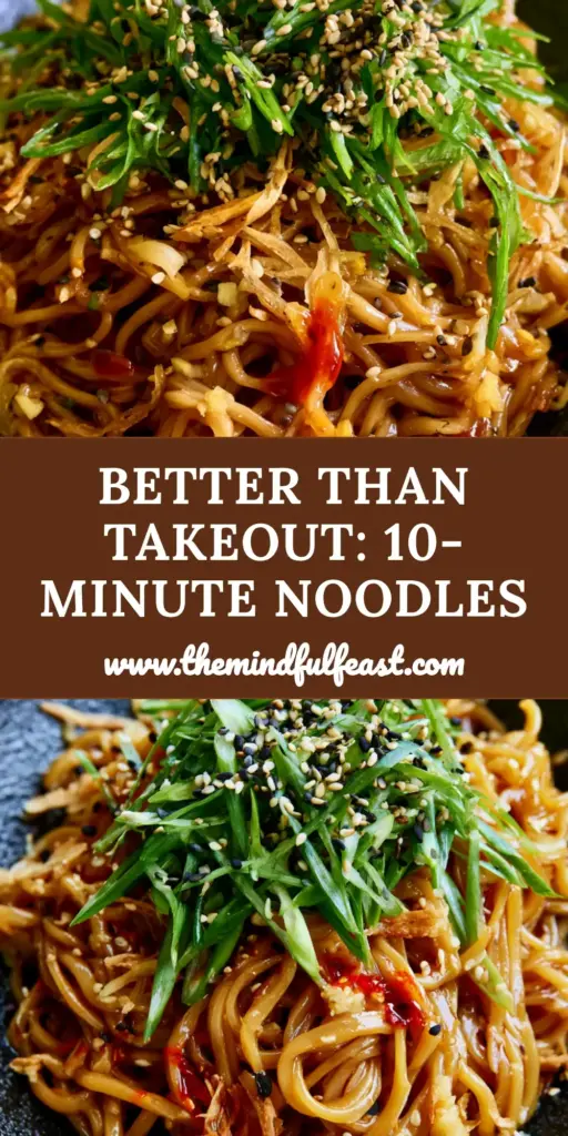 Asian Noodle Recipes: The Ultimate Glossy Garlic Sesame Bowl 4 A heap of glossy dark amber garlic sesame noodles in a textured matte black bowl with green scallions and chili oil. (Asian noodle recipes)