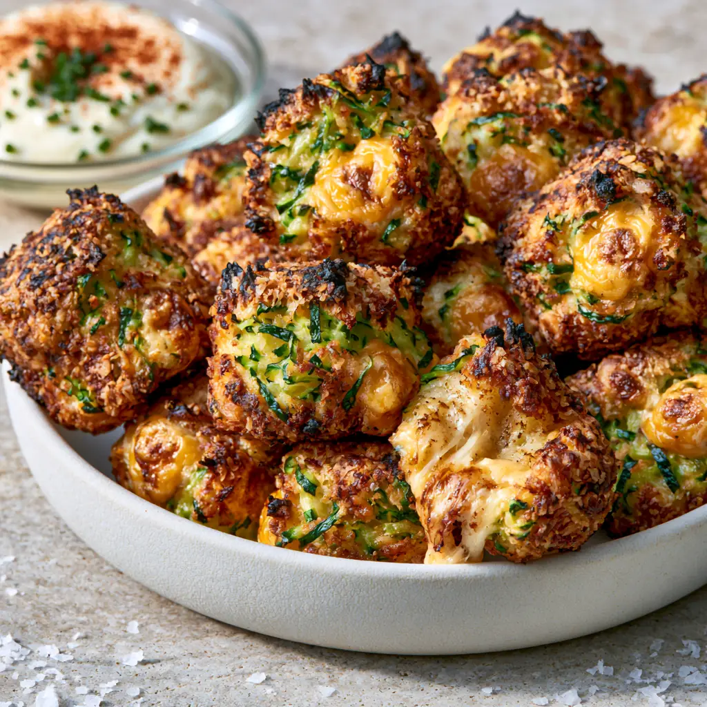 Cheesy Zucchini Tots with Garlic Aioli: The Ultimate Crispy Guide 1 A split-open cheesy zucchini tot showing melted molten cheddar cheese and steam. (cheesy zucchini tots)