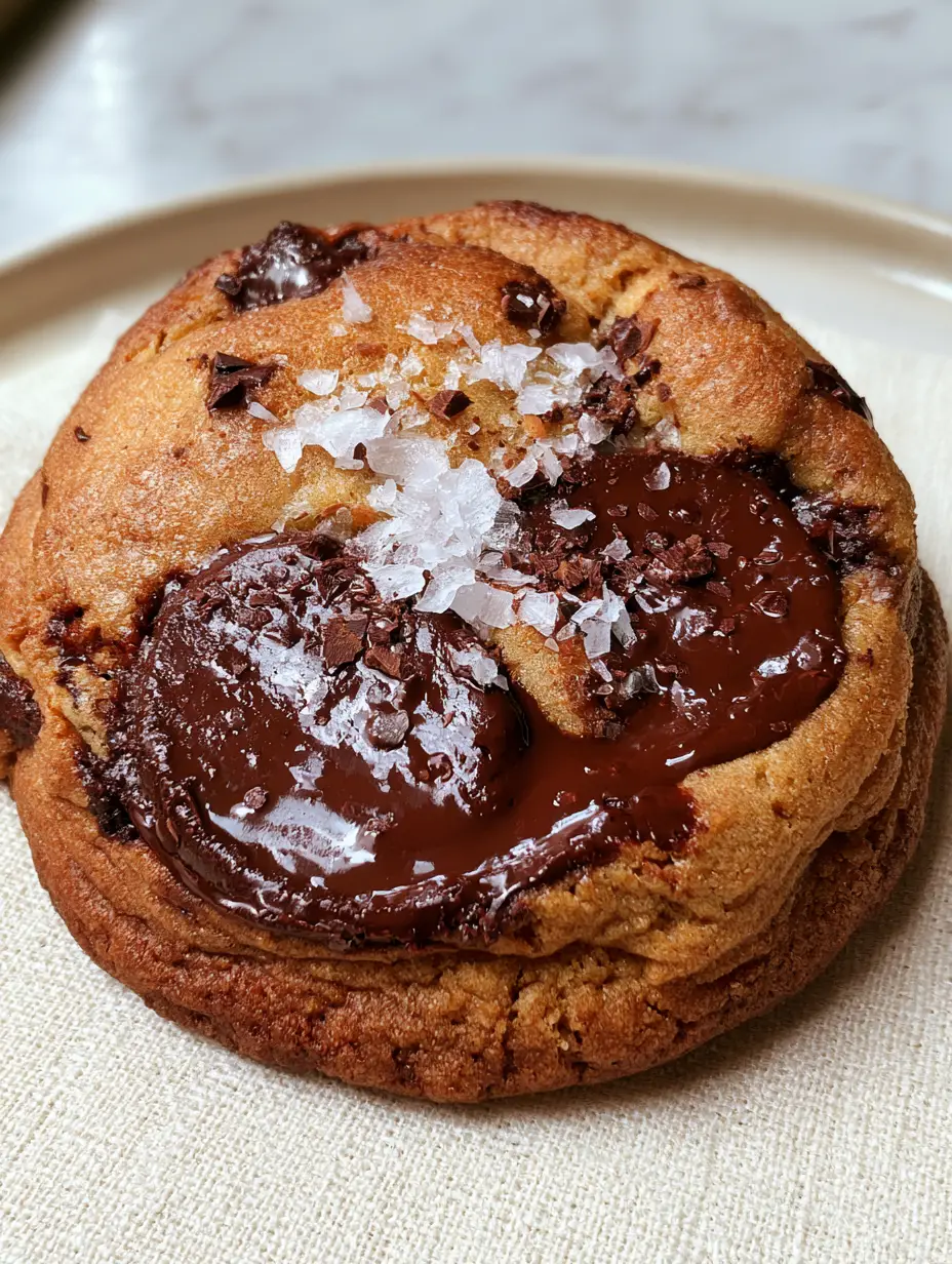 Chocolate chip cookies kitchen art print: The Ultimate Brown Butter & Dark Chocolate Recipe 3 A detailed smartphone photo of a golden brown butter cookie with rippled edges and Valrhona chocolate pools. (chocolate chip cookies kitchen art print)