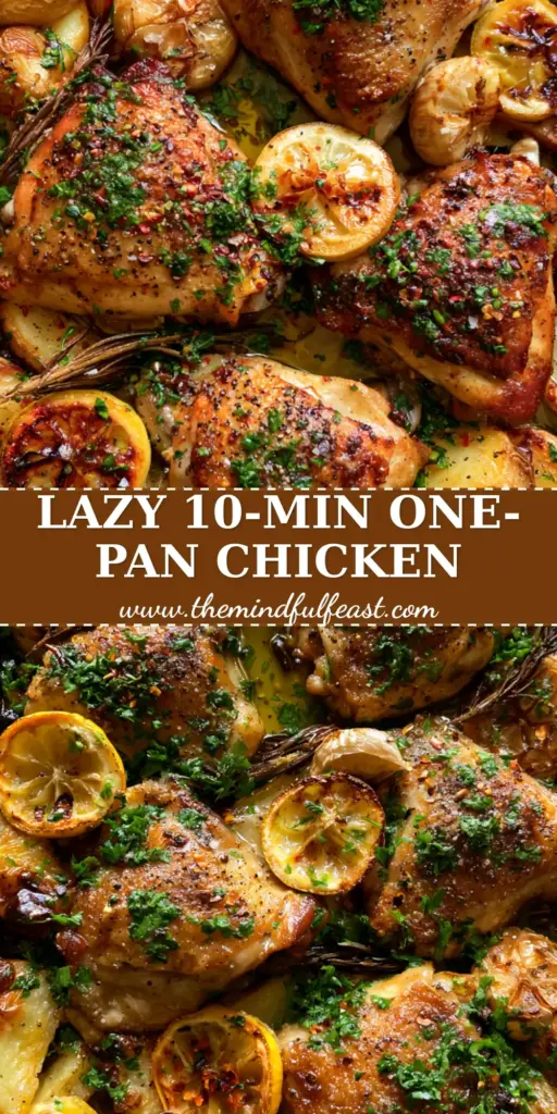 one-pan dinners: Crispy Lemon Garlic Chicken Thighs with Charred Yukon Wedges 4 A rustic dark metal sheet pan filled with crispy chicken thighs, charred potato wedges, and blistered lemons, a perfect example of one-pan dinners.
