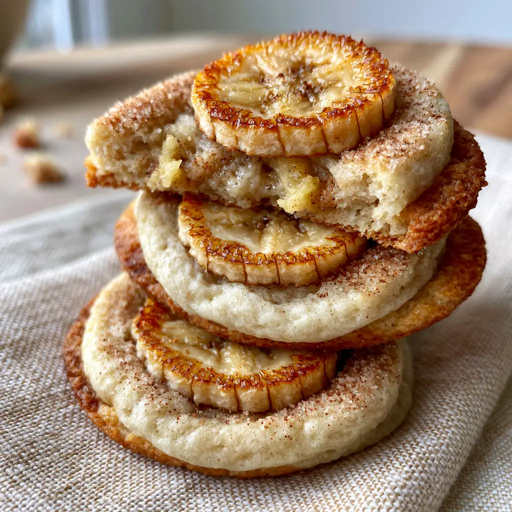 Banana Bread Cookies: Pillowy Soft with Caramelized Banana Toppings 2 Close-up of a broken banana bread cookie showing a moist, steaming interior with visible mashed banana. (banana bread cookies)