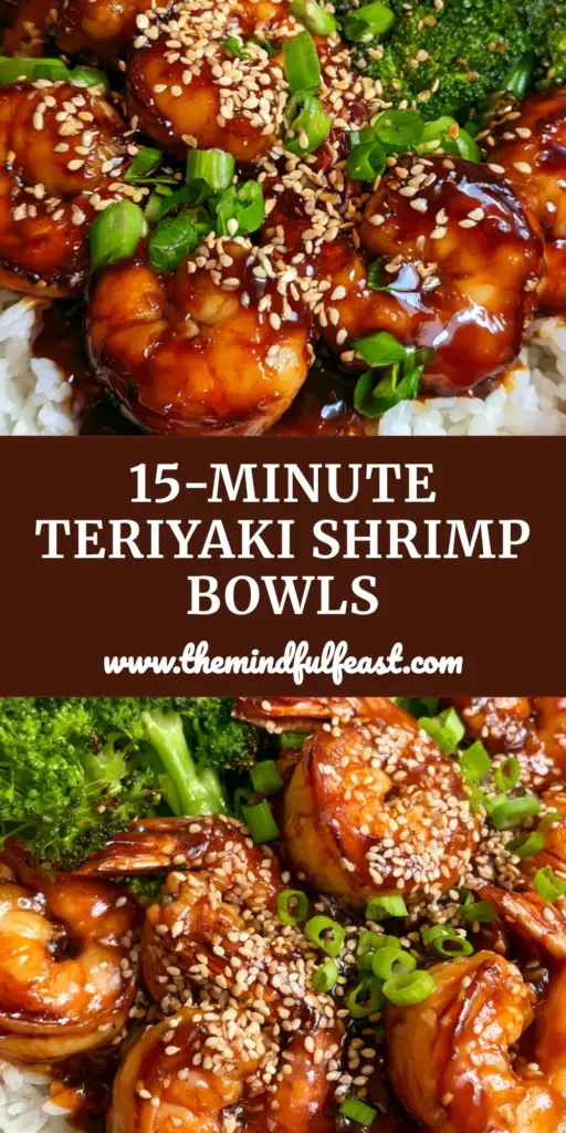 Teriyaki Shrimp Rice Bowls with Blistered Broccoli 4 A close-up high-angle photo of Teriyaki Shrimp Rice Bowls in a charcoal ceramic bowl, featuring mahogany-glazed shrimp and blistered broccoli. (Teriyaki Shrimp Rice Bowls)
