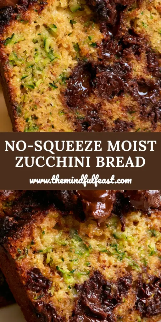 Chocolate Chip Zucchini Bread: The Ultimate Decadent and Moist Loaf 4 A thick slice of chocolate chip zucchini bread with melted dark chocolate chunks and a caramelized crust on a matte cream plate.