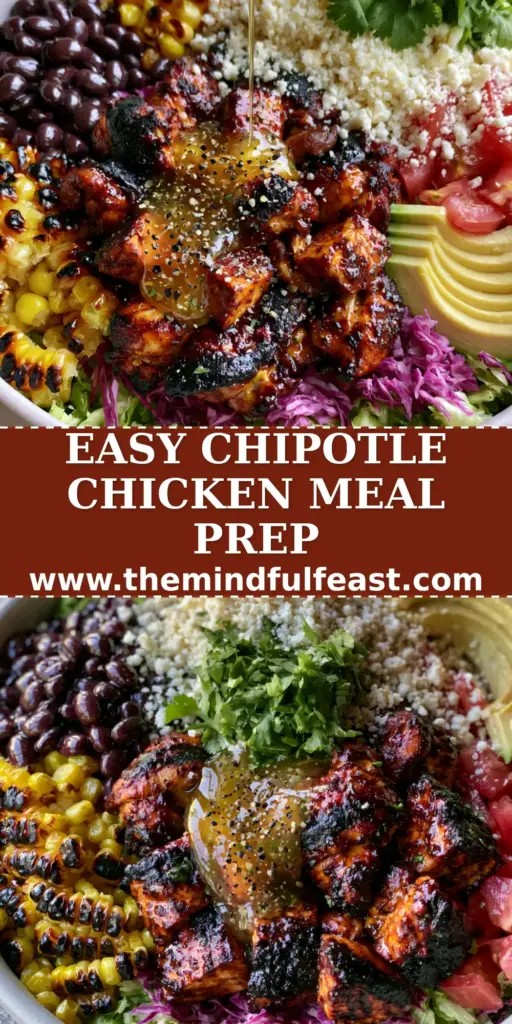 A top-down view of a vibrant chipotle chicken chopped salad featuring seared chicken thighs, fire-charred corn, and avocado in a matte white bowl.