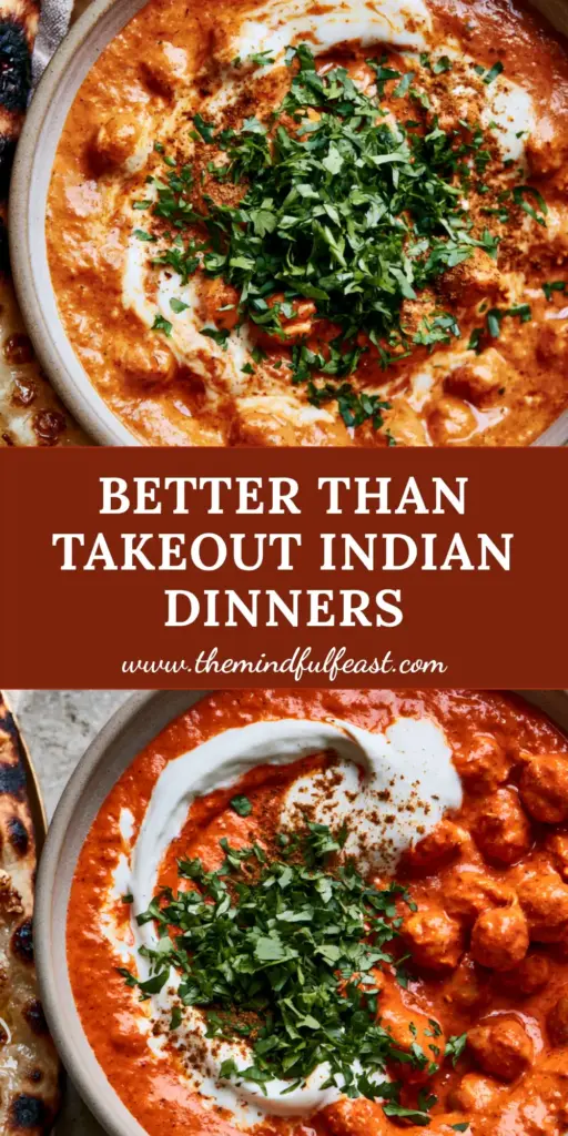 Indian Dinner Recipes: Irresistible "Marry Me" Butter Chickpeas with Charred Garlic Naan 4 A close-up of Marry Me Butter Chickpeas in a matte bowl with charred garlic naan. (Indian dinner recipes)