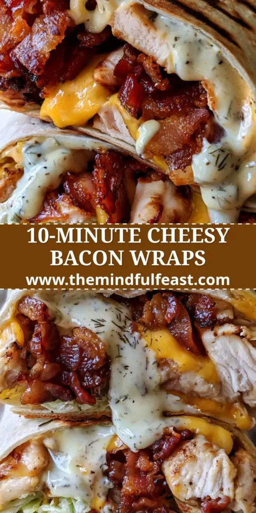 Cheesy Bacon Ranch Wraps: The Ultimate Guide to the Perfect Crispy Toasted Crunch 4 A close-up vertical shot of stacked Cheesy Bacon Ranch Wraps showing melted cheese, crispy bacon, and charred tortillas.