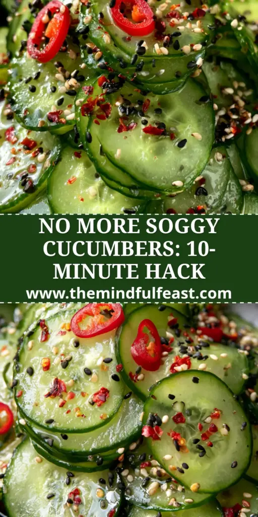 Japanese Cucumber Salad: The Ultimate Recipe for Crispy, Glossy Sunomono 4 A minimalist matte black bowl filled with a high pile of paper-thin, glistening Japanese Cucumber Salad garnished with black and white sesame seeds and red chili.