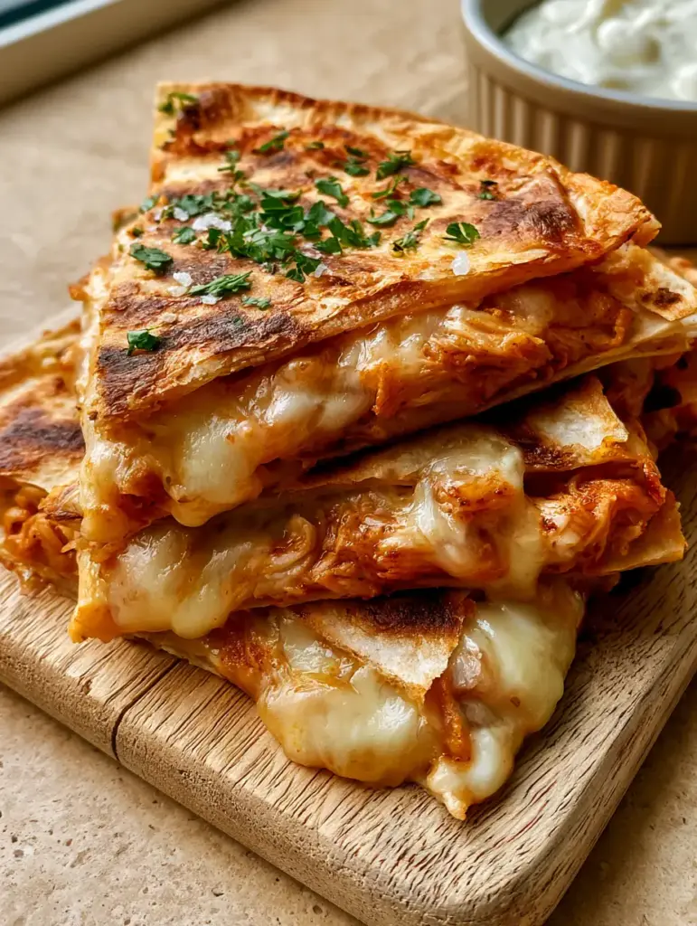 Chicken Quesadilla Recipes: The Ultimate Crispy Sheet Pan Method 2 Overhead shot of golden-brown chicken quesadillas with visible charred micro-blisters and oozing cheddar cheese. (Chicken Quesadilla Recipes)