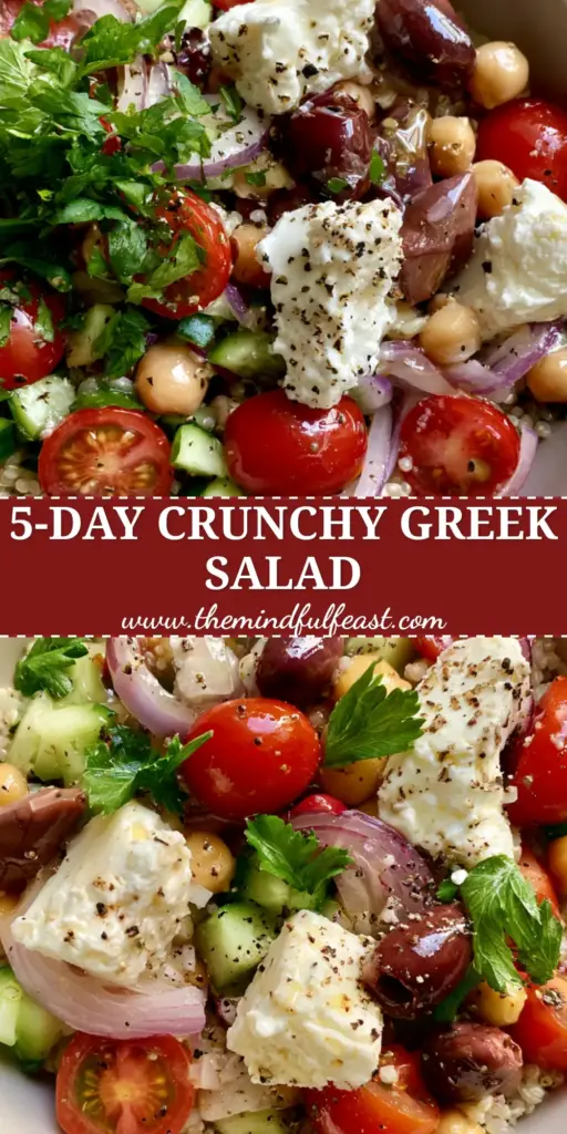 A macro, top-down view of a colorful Greek Quinoa Salad featuring fluffy white grains, bright cherry tomatoes, and creamy feta chunks in a white bowl.