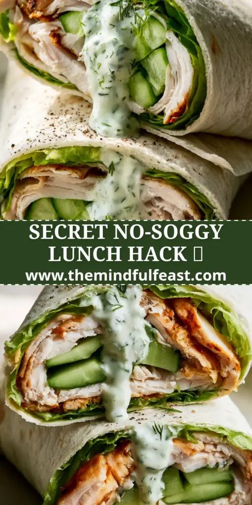Cucumber Ranch Turkey Tortilla Wrap: The Ultimate Crunchy Deli-Style Lunch 4 A close-up of two halves of a Cucumber Ranch Turkey Tortilla Wrap stacked on a plate, showing layers of turkey, cucumber, and ranch.
