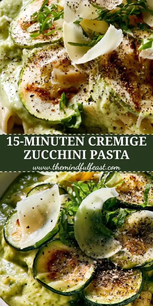 Cremige Zucchini Pasta: The Ultimate Silky Sauce Recipe 4 A handheld smartphone photo of cremige zucchini pasta in a ceramic bowl, showing charred zucchini rounds and shaved parmesan. (cremige zucchini pasta)