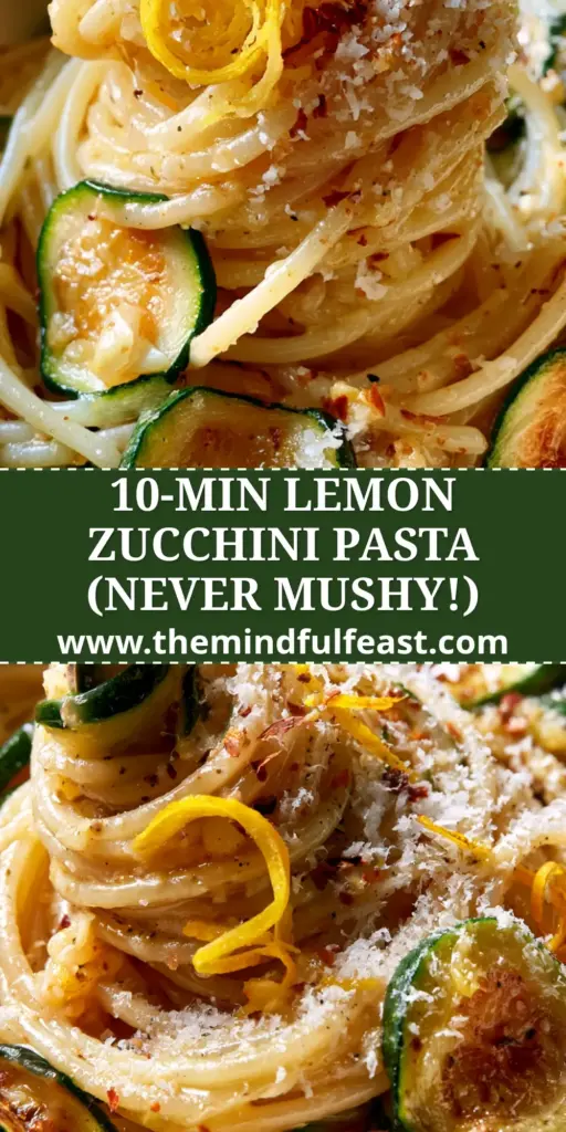 Lemon Zucchini Pasta with Garlic Butter and Charred Summer Squash 4 A close-up of Lemon Zucchini Pasta with charred zucchini half-moons and lemon zest ribbons in a rustic bowl.
