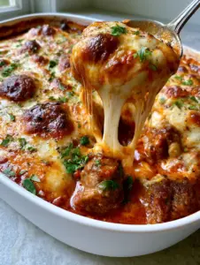 Extreme close-up of a bubbling cheesy beef casserole in a white ceramic dish with golden-brown charred bubbles and fresh parsley. (Cheesy Beef Casserole Recipe)