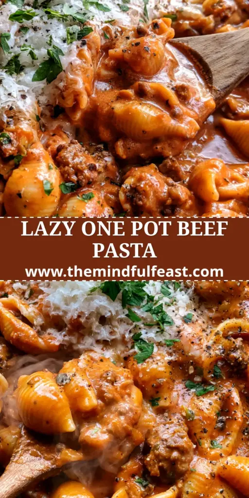 Beef Pasta Recipe: Creamy Skillet Shells with Seared Ground Beef 4 A close-up of creamy beef and shells pasta in a cast iron skillet with melted parmesan and parsley. (Beef pasta recipe)