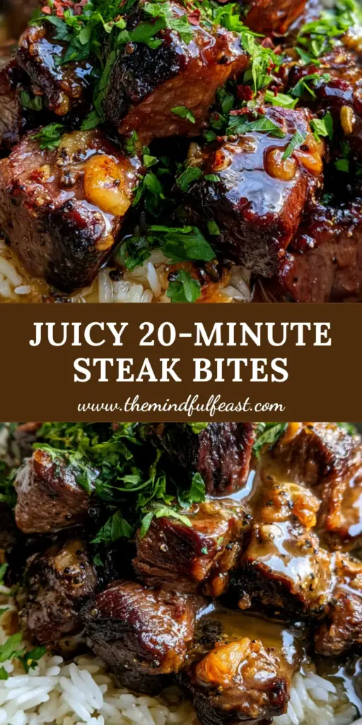 Garlic Butter Beef and Rice: The Ultimate 20-Minute Skillet Steak Bites 4 A close-up smartphone photo of garlic butter beef and rice in a grey bowl featuring caramelized steak bites and glossy sauce.