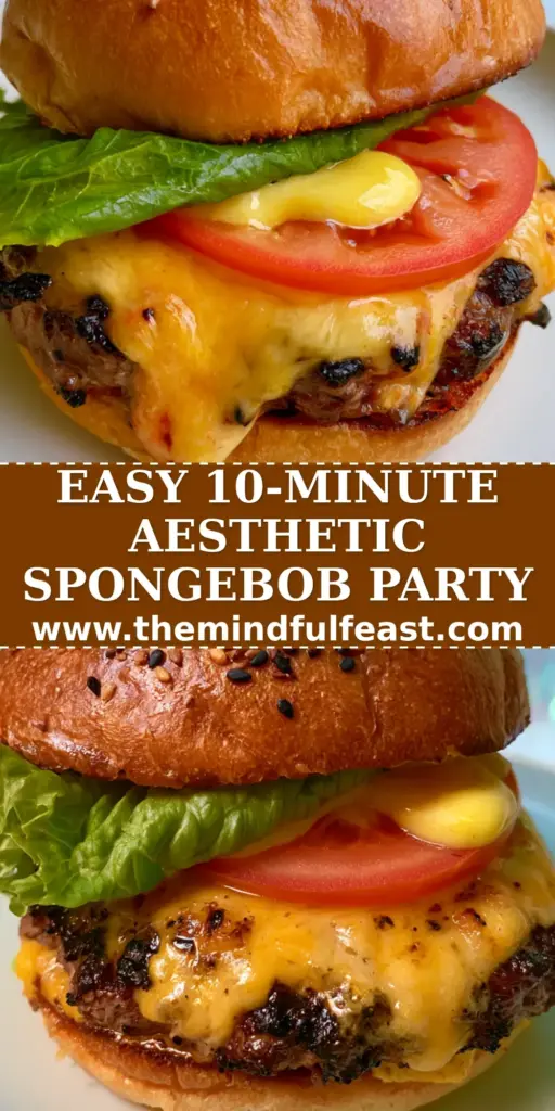 A gourmet Krabby Patty slider with wagyu beef and neon yellow aioli for a SpongeBob SquarePants birthday party.