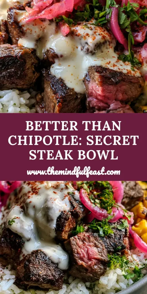 Steak Queso Rice Bowl: The Ultimate Skillet-Seared Comfort Meal 4 A gourmet Steak queso rice bowl featuring seared ribeye cubes and glossy white cheese sauce over cilantro lime rice.