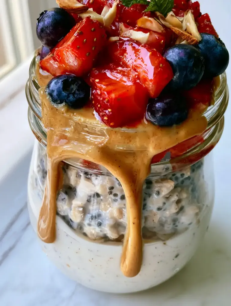 Macro shot of vanilla bean specks in thick Greek yogurt and hydrated chia oats. (meal prep breakfast ideas)
