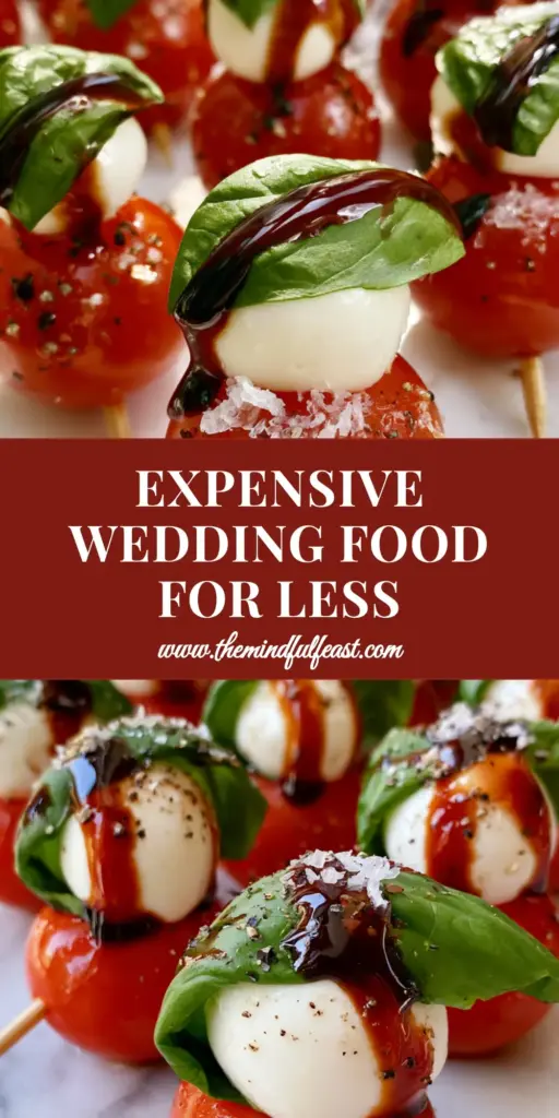 Wedding Foods: The Ultimate Gourmet Caprese Skewer Appetizer 4 A gourmet grid of mini Caprese skewers on a white marble platter, showcasing Wedding Foods for an elegant reception.