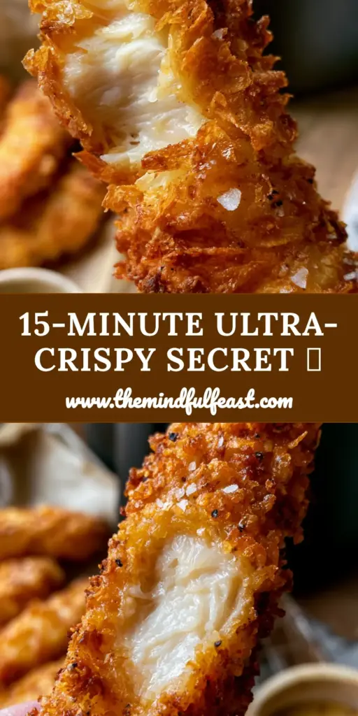 A stack of golden brown air fryer chicken strips on parchment paper with honey mustard. (chicken tenders recipe)