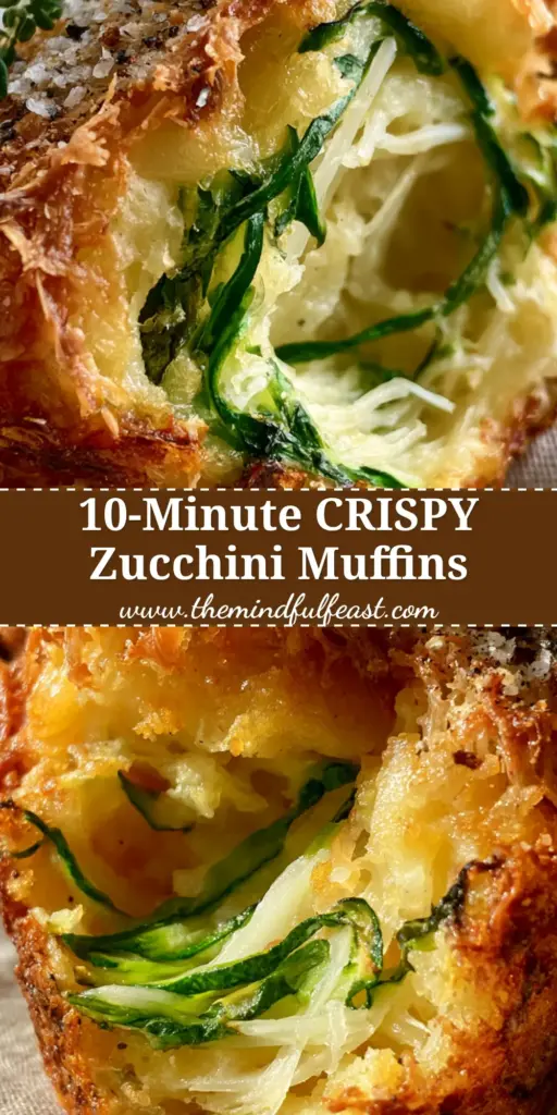 Parmesan Zucchini Potato Muffins with a Crispy Lace Crust 4 A stack of Parmesan Zucchini Potato Muffins showing the golden toasted cheese crust and fresh thyme leaves.