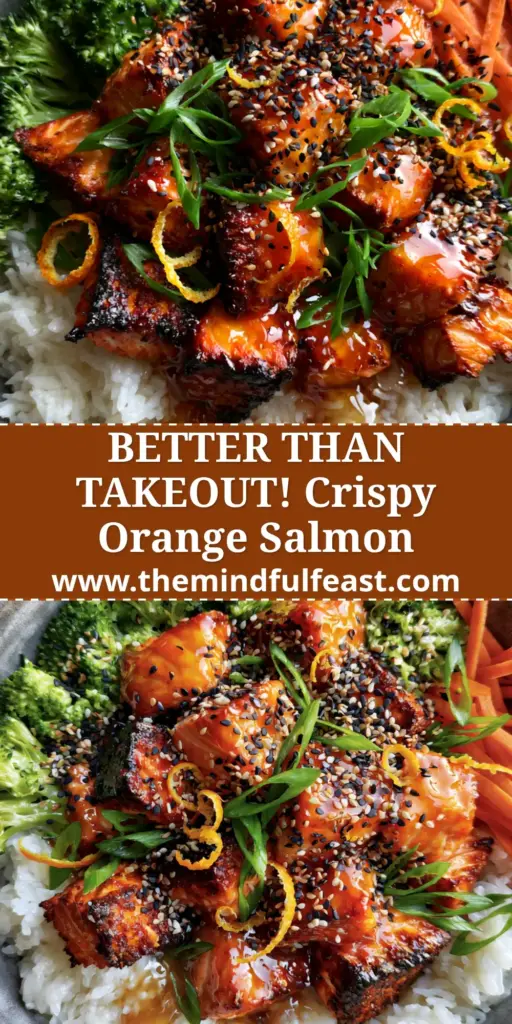 Crispy Orange Salmon Bowls with Sticky Citrus Glaze 4 A top-down view of a Crispy Orange Salmon Bowl with glazed salmon, jasmine rice, broccoli, and carrots in a grey ceramic bowl.