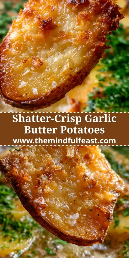 A close-up of a single potato butter crisp slice with a jagged parmesan crust being lifted from a skillet.