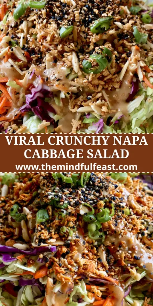 A top-down view of a vibrant Chinese Cabbage Salad in a white ceramic bowl, showcasing shredded purple and Napa cabbage with toasted ramen and sesame seeds.