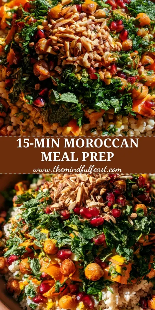 Moroccan-Spiced Chickpea and Carrot Couscous Salad with Turmeric-Tahini Drizzle 4 A beautiful Pinterest-style graphic of Moroccan-Spiced Chickpea and Carrot Couscous Salad featuring golden roasted chickpeas and ruby pomegranate seeds.