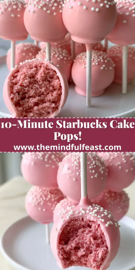 Starbucks Cake Pops: The Secret to Achieving That Dense, Doughy Pink Perfection 4 A stack of Starbucks Cake Pops on white sticks arranged on a white plate, featuring one with a bite taken out to show the pink doughy center. (Starbucks Cake Pops)
