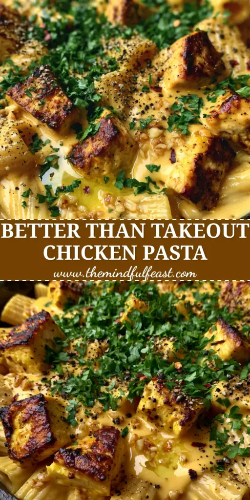 Velveeta Garlic Chicken Pasta: A Creamy One-Pan Skillet Masterpiece 3 A top-down macro view of Velveeta garlic chicken pasta in a cast iron skillet with golden chicken cubes and rigatoni.