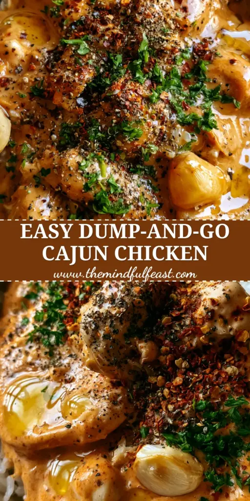 Crockpot Cajun Butter Chicken: The Ultimate Slow-Cooked Comfort Meal 4 A close-up vertical shot of Crockpot Cajun Butter Chicken with melted butter pools and fresh parsley over rice.
