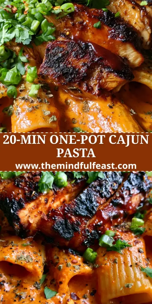 Extreme close-up of steaming Cajun BBQ chicken pasta with charred chicken and green scallions.